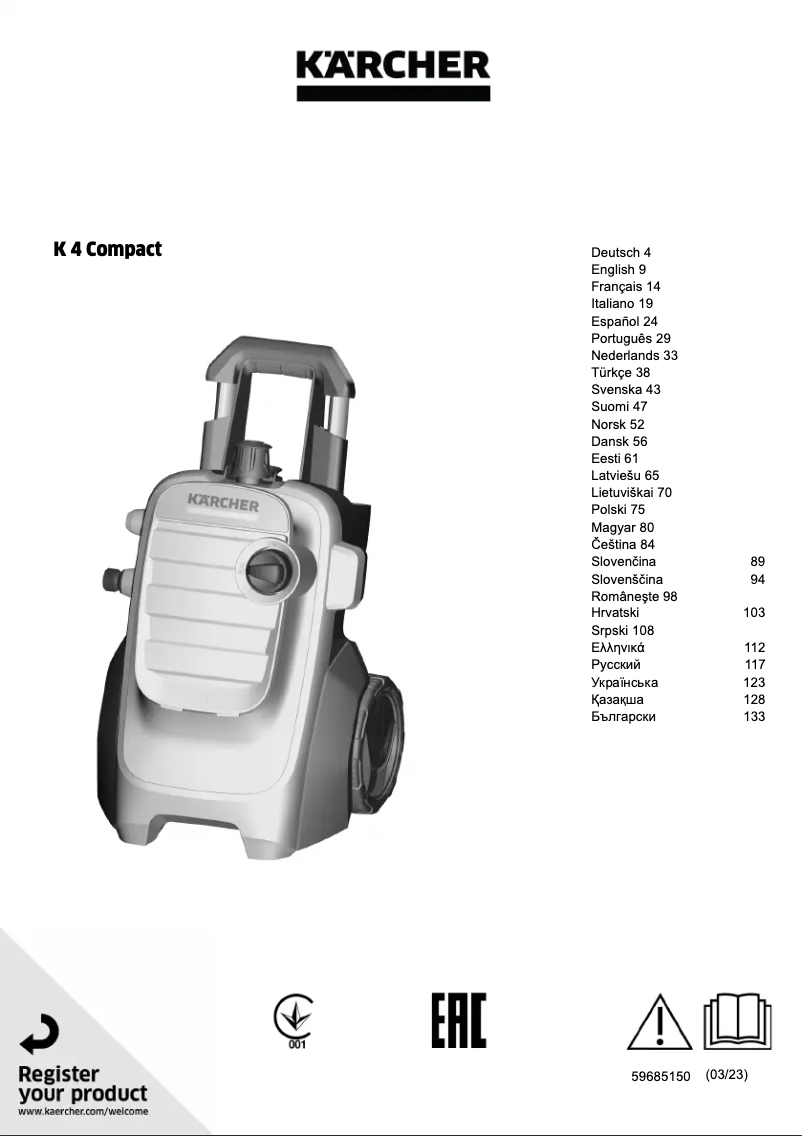Page n°1 - Manuel utilisateur Kärcher K 4 Compact HOME