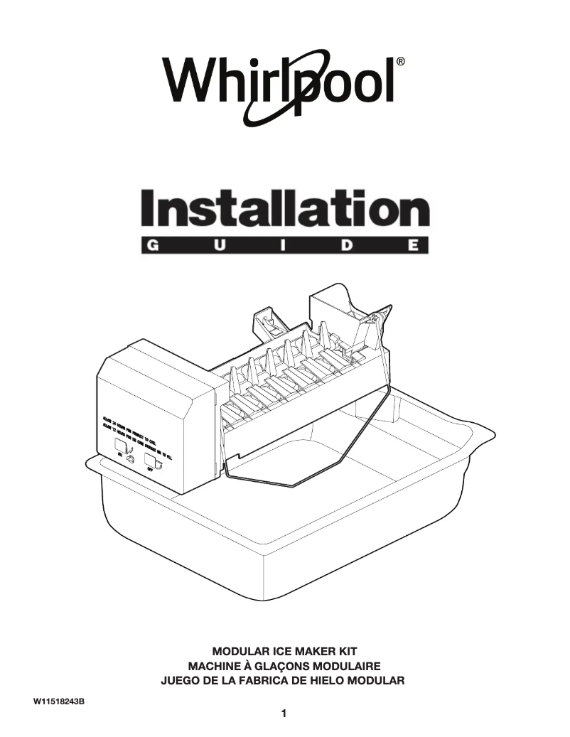 Page 1 de la notice Guide d'installation KitchenAid KRBR102ESS