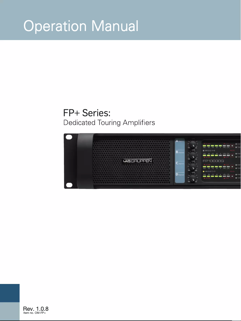 Página 1 del manual Manual de usuario Lab Gruppen FP 7000