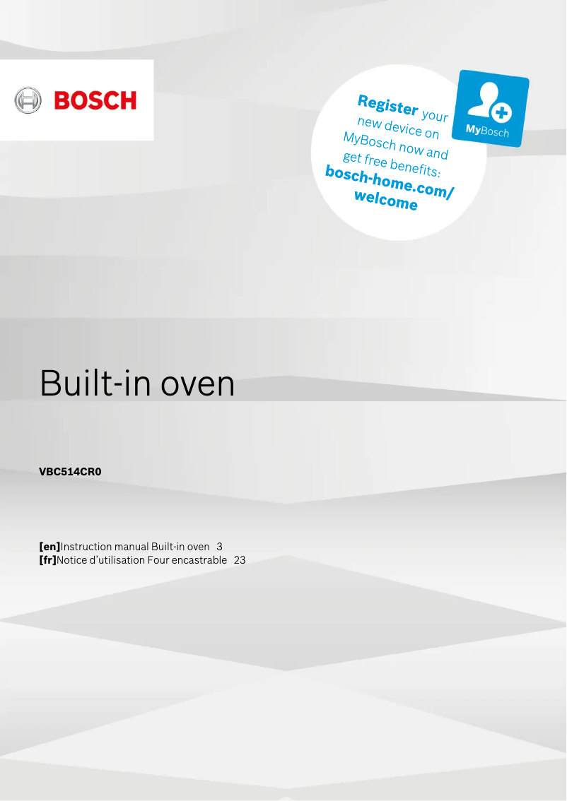 Page 1 of the manual User Manual Bosch VBC514CR0