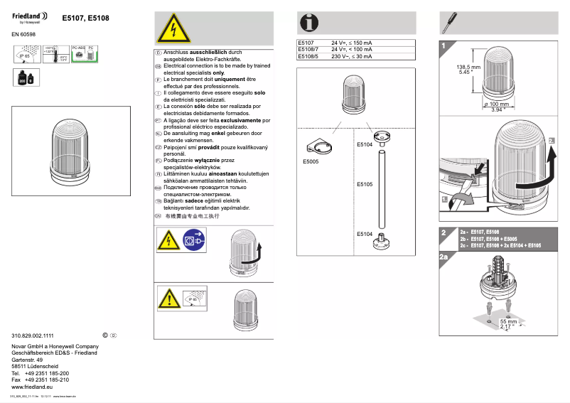 Página 1 del manual Manual de usuario Friedland E5108