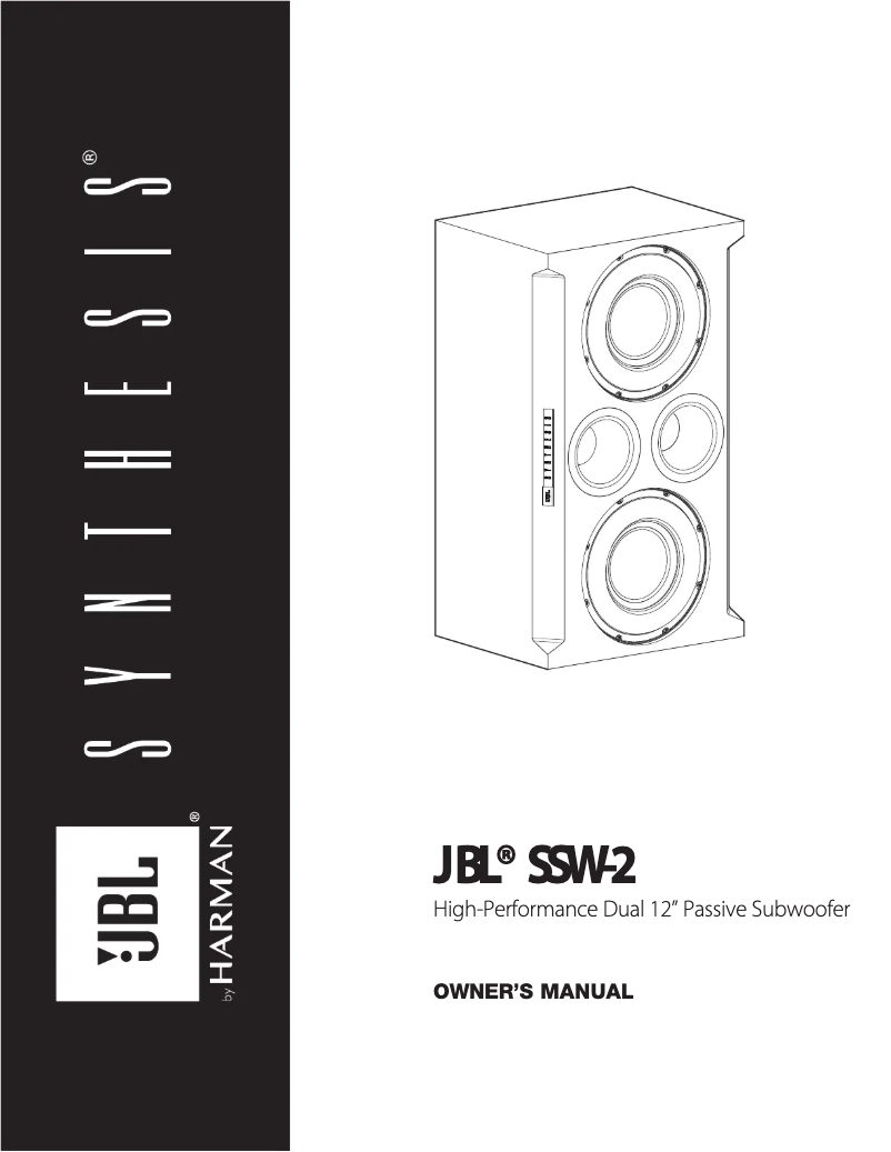 Page n°1 - Manuel utilisateur JBL SSW-2