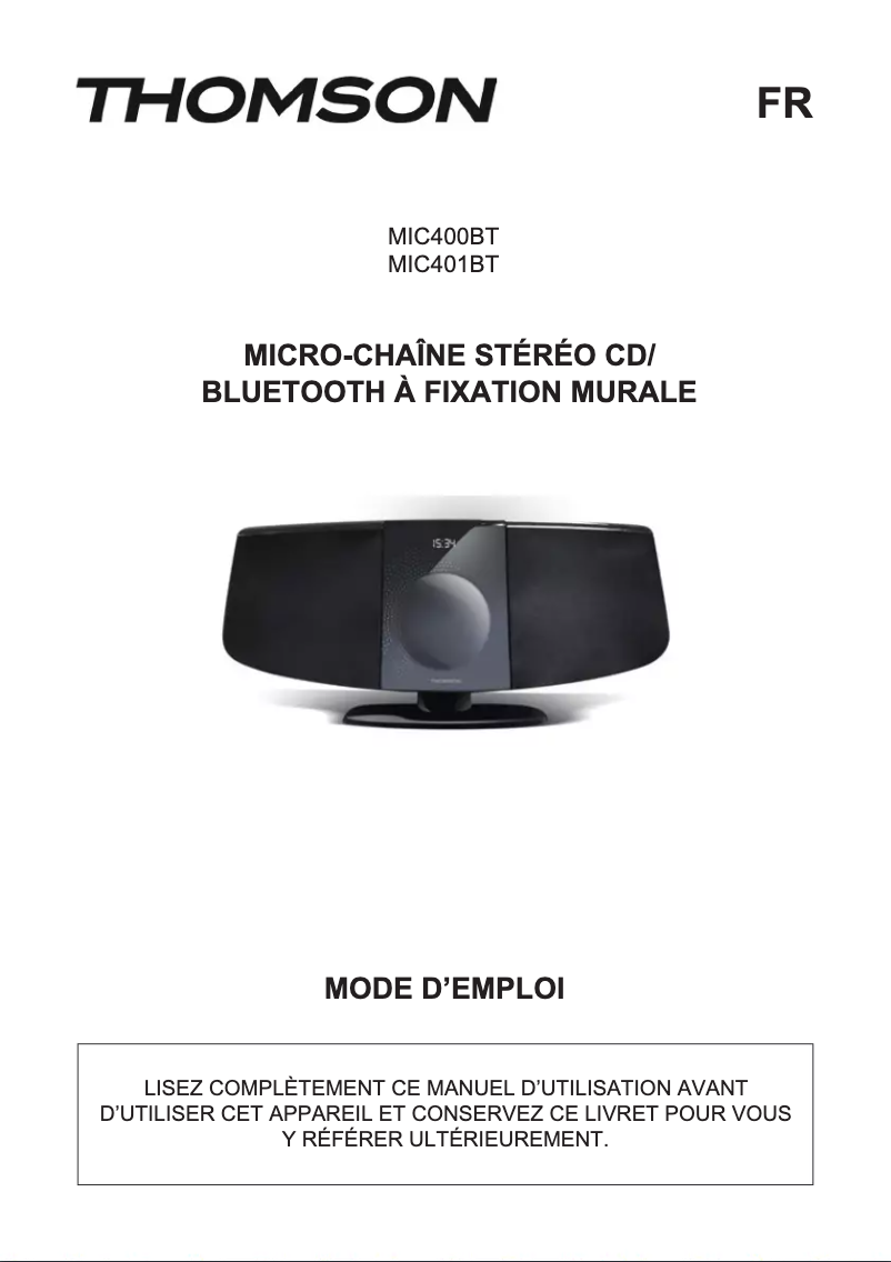 Page 1 de la notice Manuel utilisateur Thomson MIC401BT