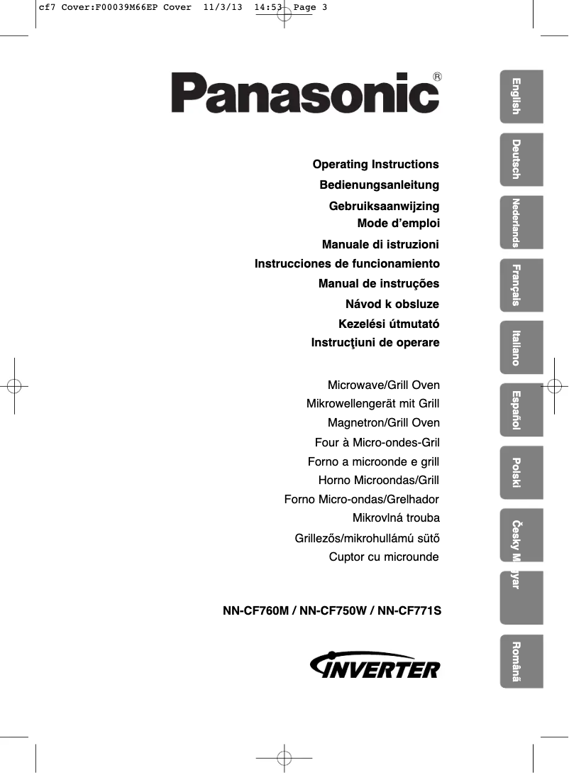 Page 1 de la notice Manuel utilisateur Panasonic NN-CF771S