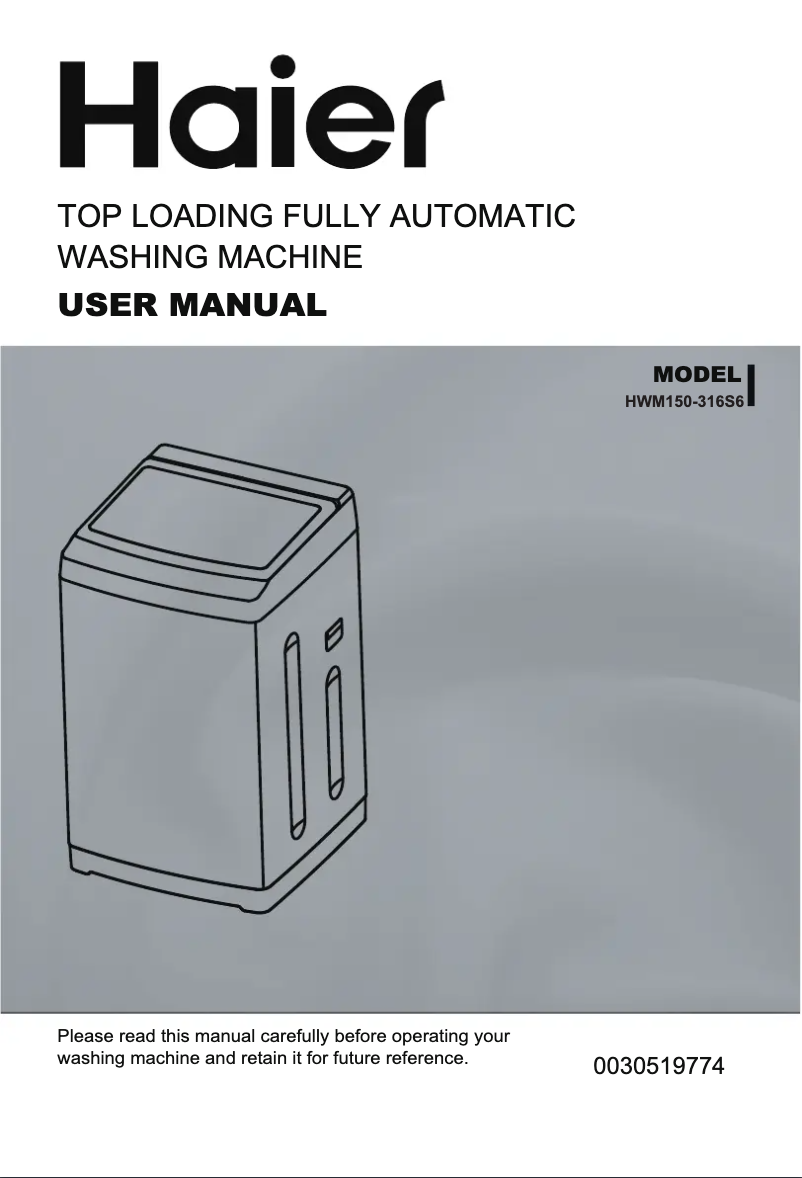 Page 1 de la notice Manuel utilisateur Haier HWM150-316S6