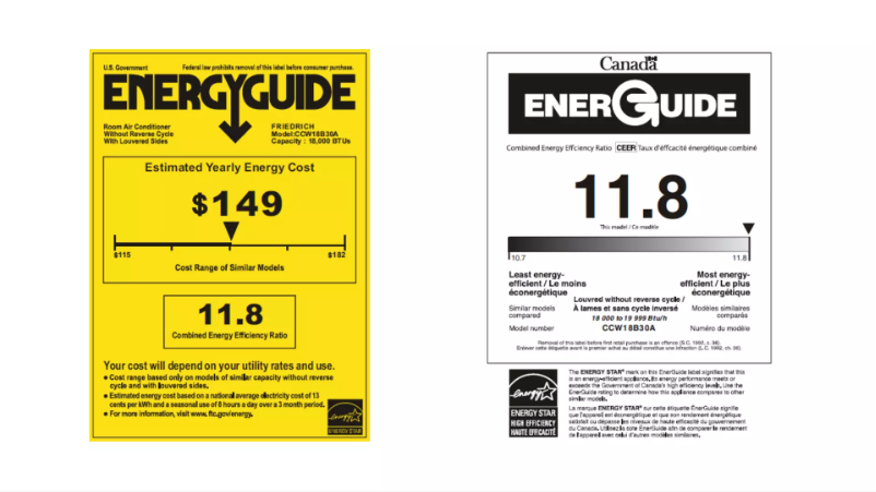 Page 1 de la notice Label énergétique Friedrich Chill Premier CCW18B30A