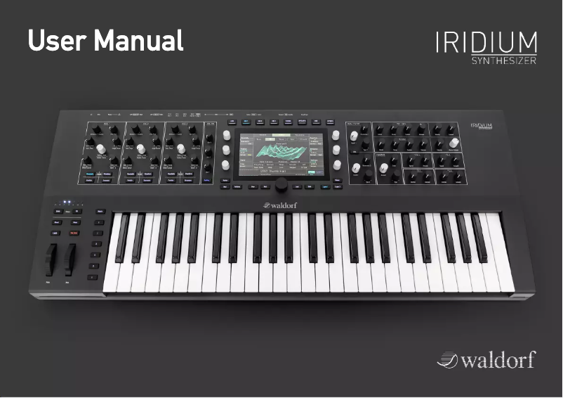 Page 1 de la notice Manuel utilisateur Waldorf Iridium
