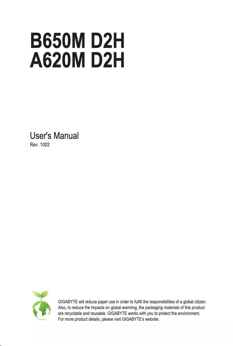 Página 1 del manual Manual de usuario Gigabyte B650M D2H