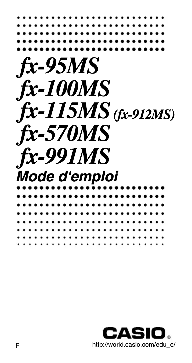 Image de la première page du manuel de l'appareil fx-912MS