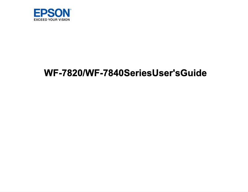 Page n°1 - Manuel utilisateur Epson WorkForce WF-7820