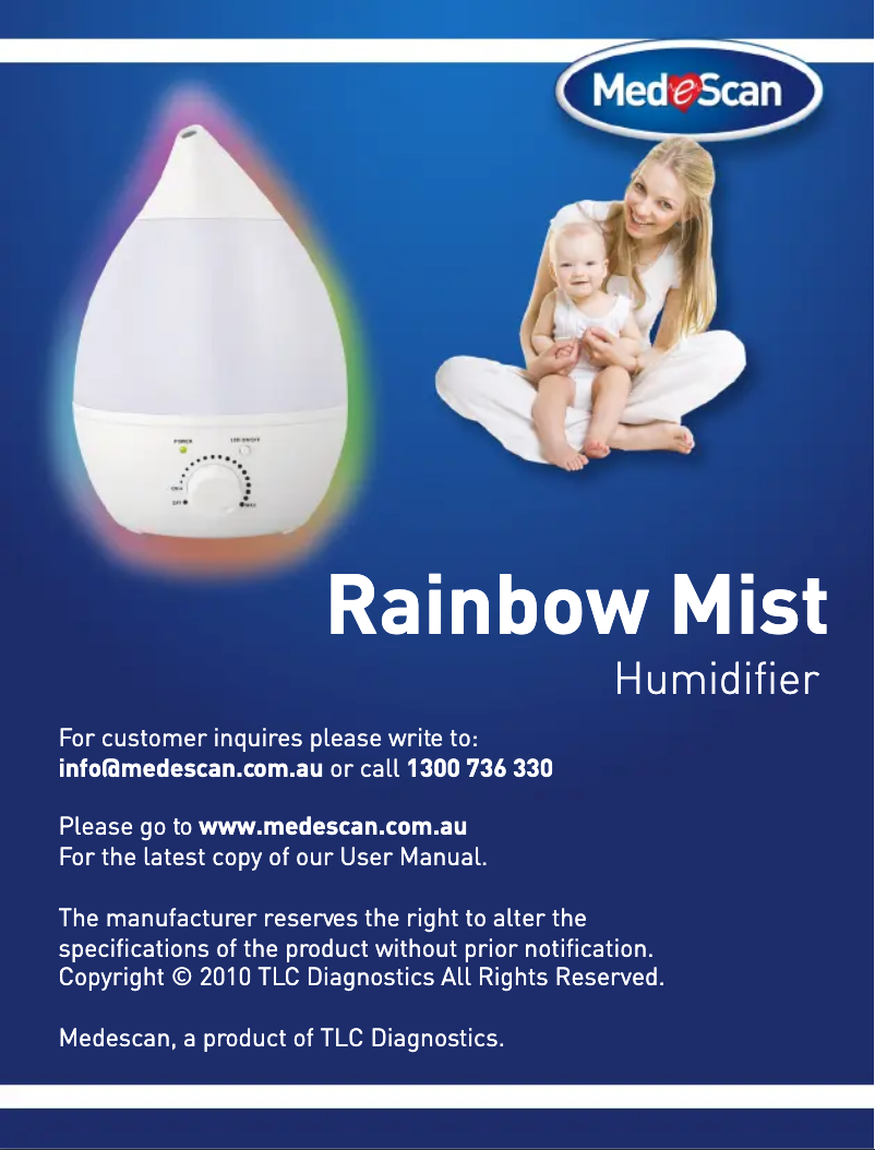 Image de la première page du manuel de l'appareil Rainbow Mist
