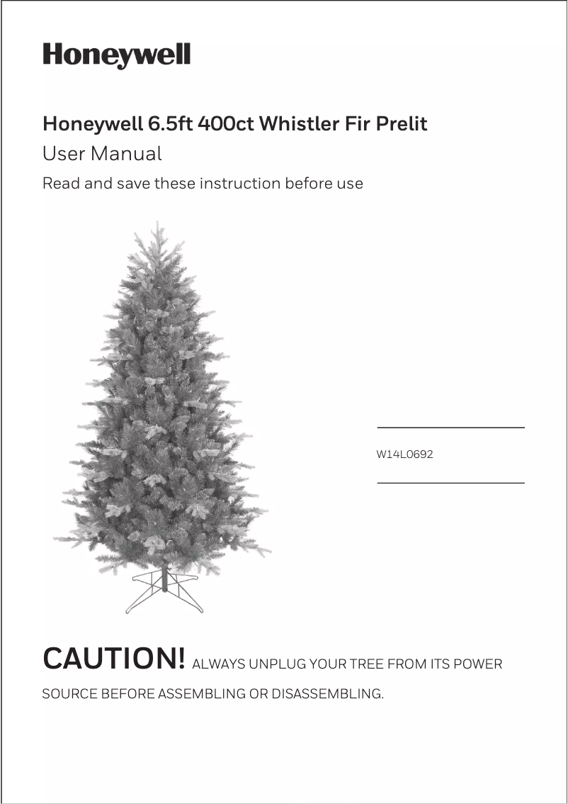 Page n°1 - Manuel utilisateur Honeywell W14L0692