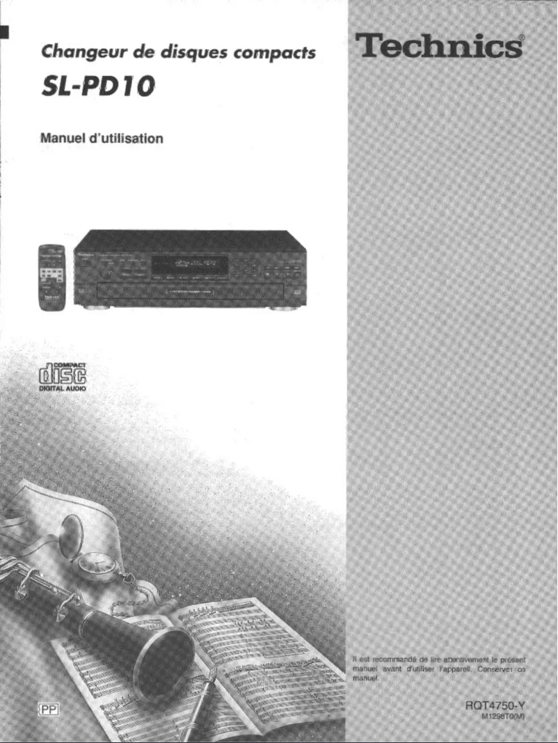 First page image of the manual for SL-PD10