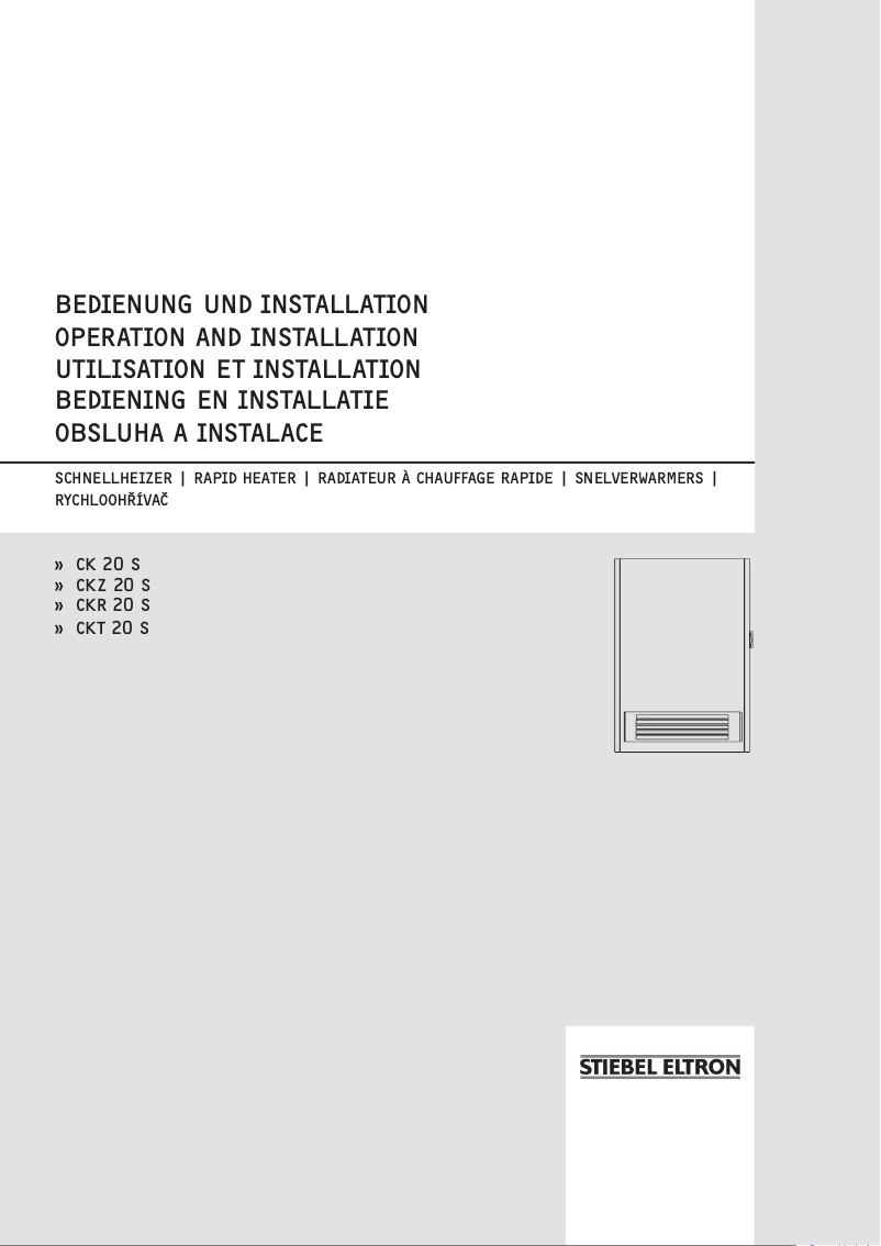 Page 1 de la notice Manuel utilisateur Stiebel Eltron CK20S