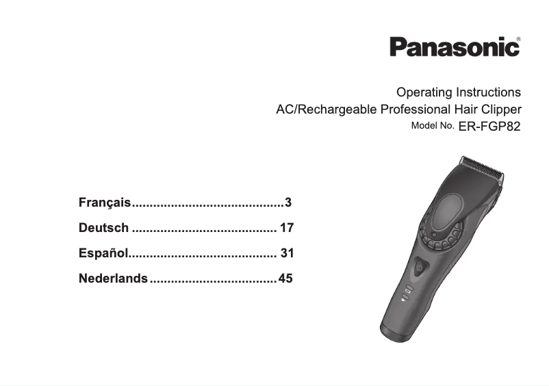 Page n°1 - Manuel utilisateur Panasonic ER-FGP82