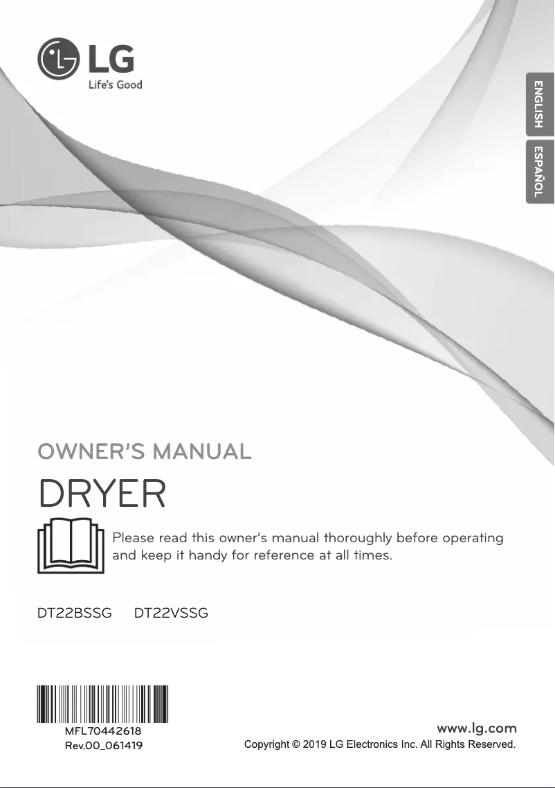 Page 1 de la notice Manuel utilisateur LG DT22VSSG