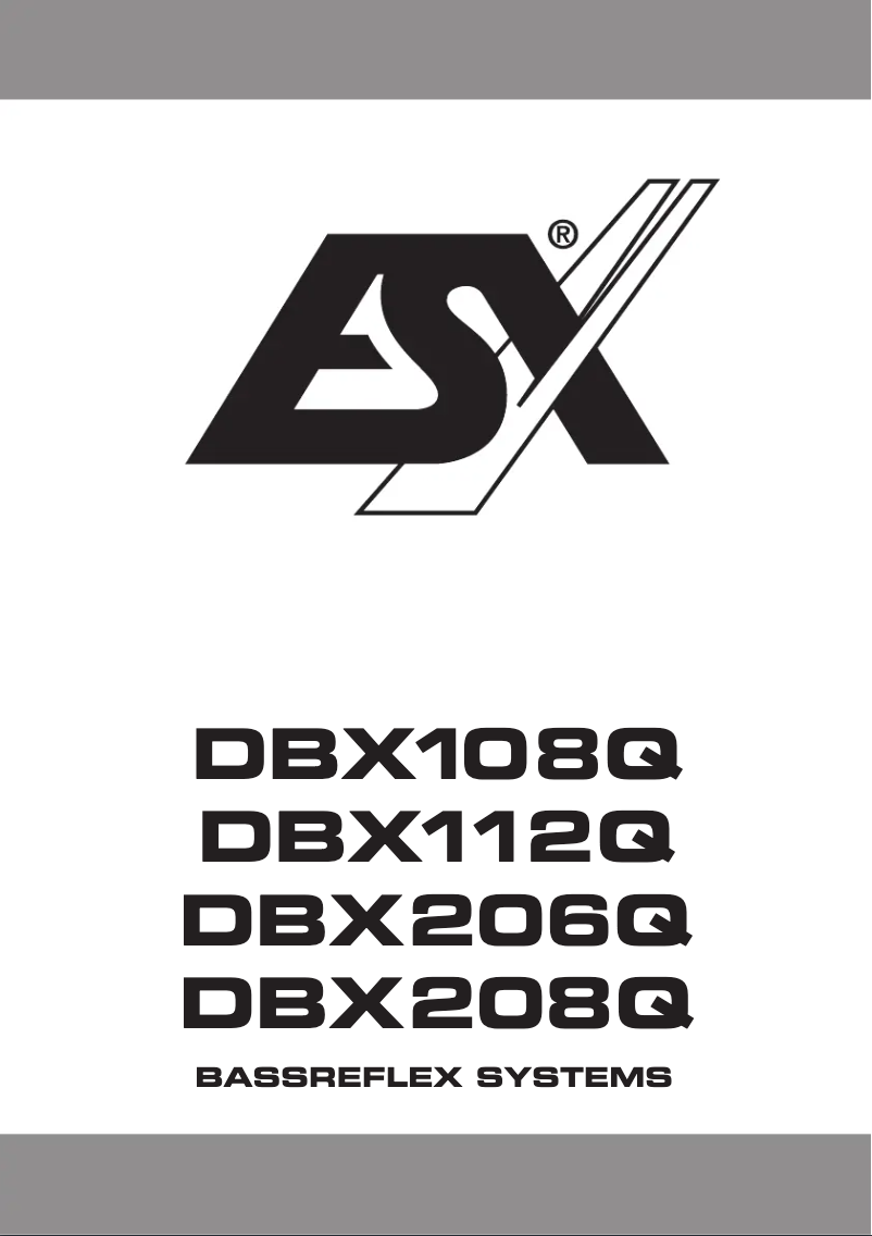 Page 1 de la notice Manuel utilisateur ESX DBX206Q