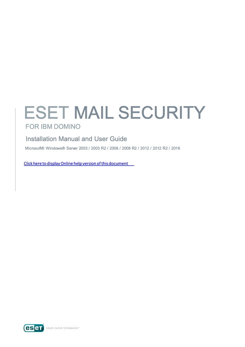 Página 1 del manual Manual de usuario ESET Mail Security for IBM Lotus Domino