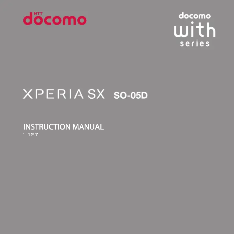 Imagen de la primera página del manual del dispositivo Xperia SX