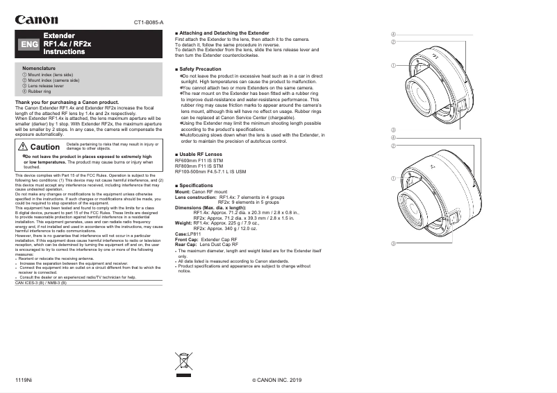 Image de la première page du manuel de l'appareil Extender RF2x