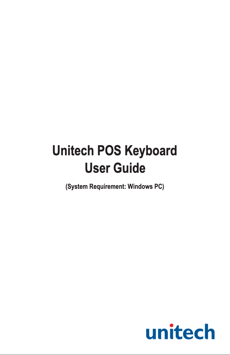 Page 1 de la notice Manuel utilisateur Unitech KP3700