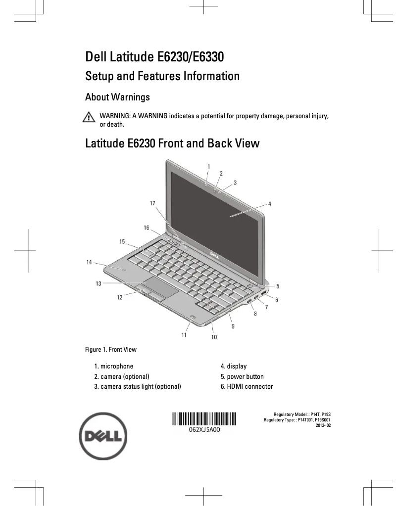 Page n°1 - Guide d'installation Dell Latitude E6230