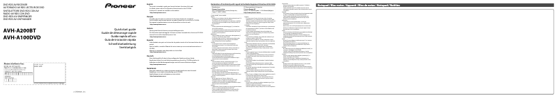 Page n°1 - Guide de démarrage rapide Pioneer AVH-A200BT
