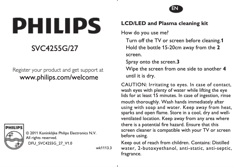 Imagen de la primera página del manual del dispositivo SVC4255G