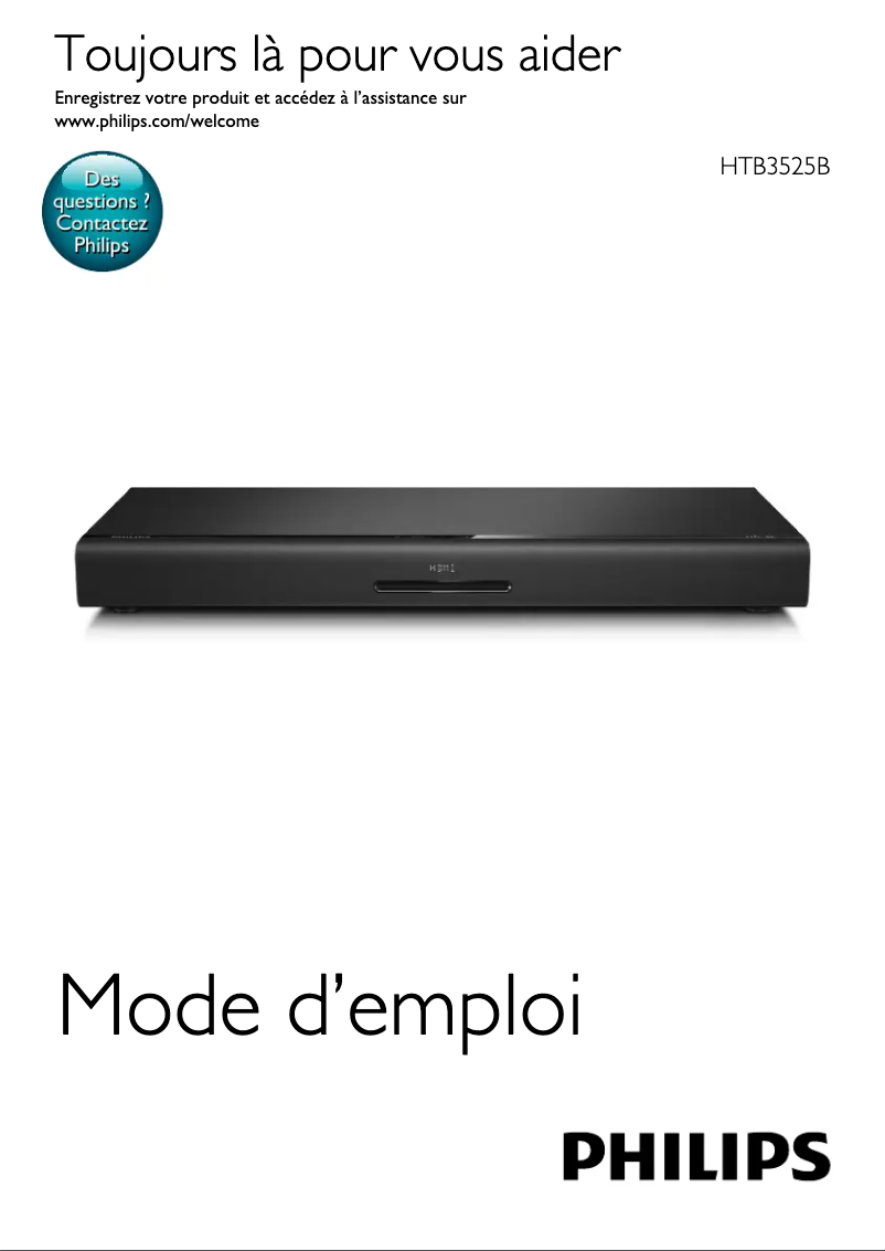 Page 1 de la notice Manuel utilisateur Philips HTB3525B