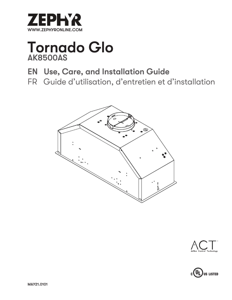 Image de la première page du manuel de l'appareil Tornado Glo AK8500AS