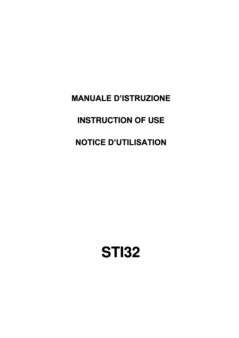 Page n°1 - Manuel utilisateur Schock STI32