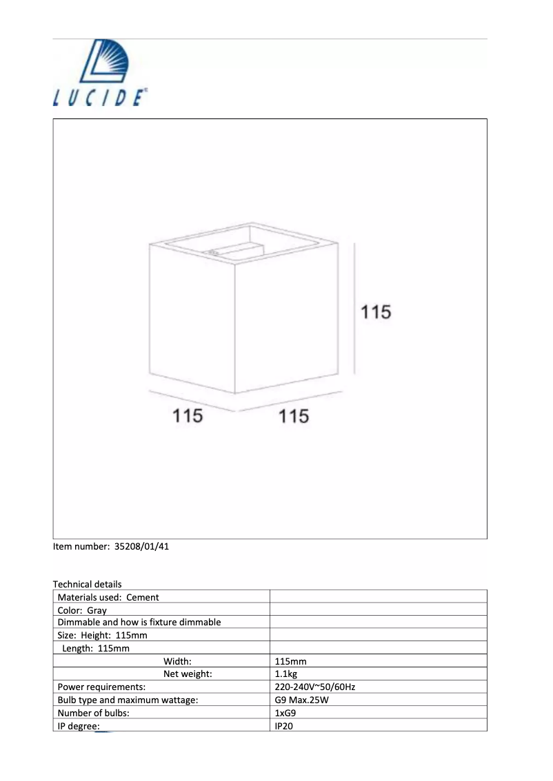 Page n°1 - Manuel utilisateur Eglo Gipsy