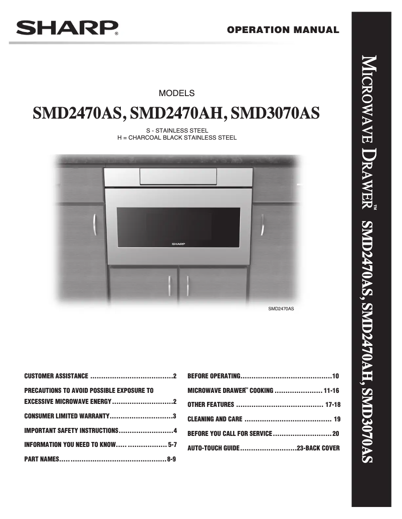 Page 1 de la notice Manuel utilisateur Sharp SMD3070AS