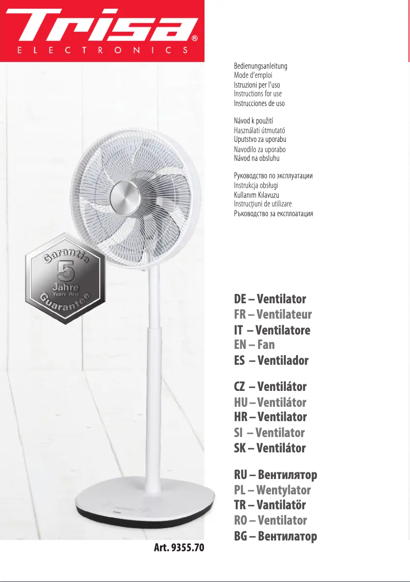 Page n°1 - Manuel utilisateur Trisa Silent Chill 9355.70