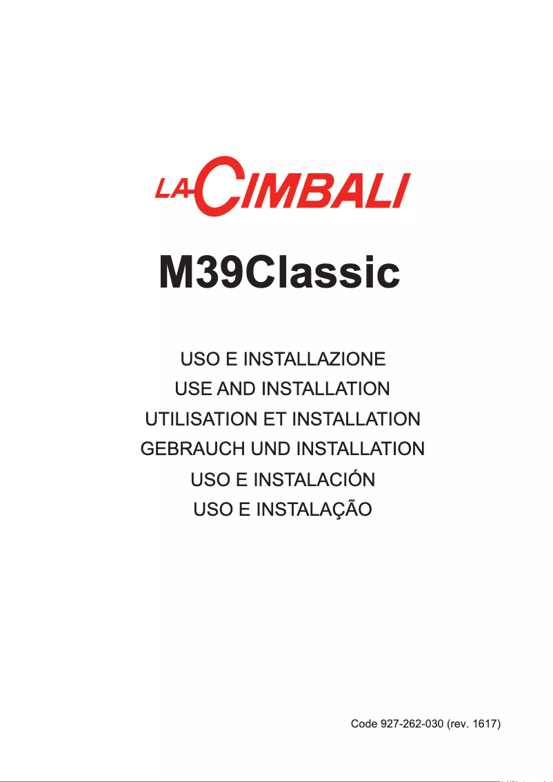 Page n°1 - Manuel utilisateur La Cimbali M39 Classic