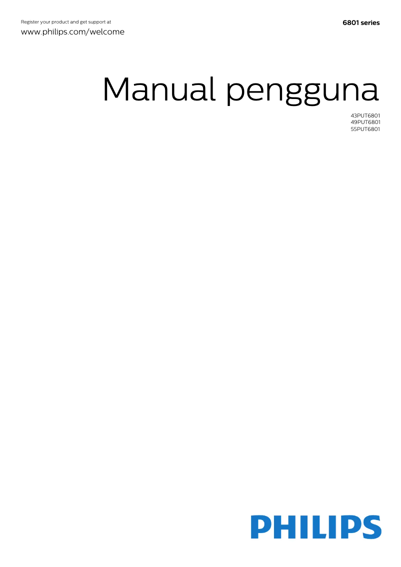 Página 1 del manual Guía de inicio rápido Philips 6800 series 43PUT6801