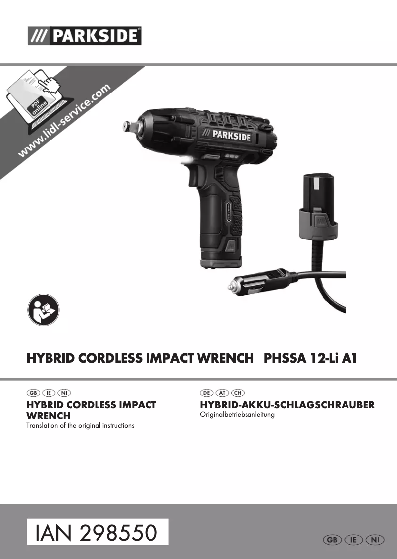 Page 1 de la notice Manuel utilisateur Parkside PHSSA 12-Li A1
