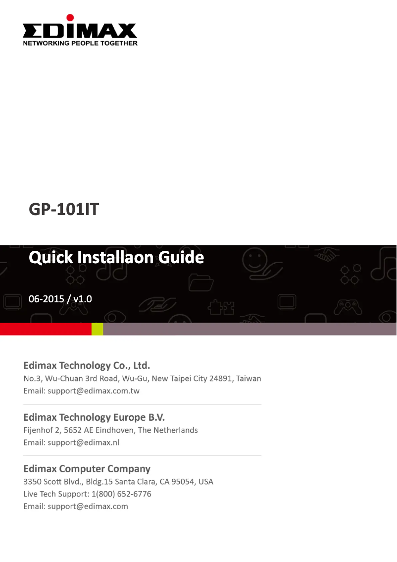 Page n°1 - Manuel utilisateur Edimax GP-101IT