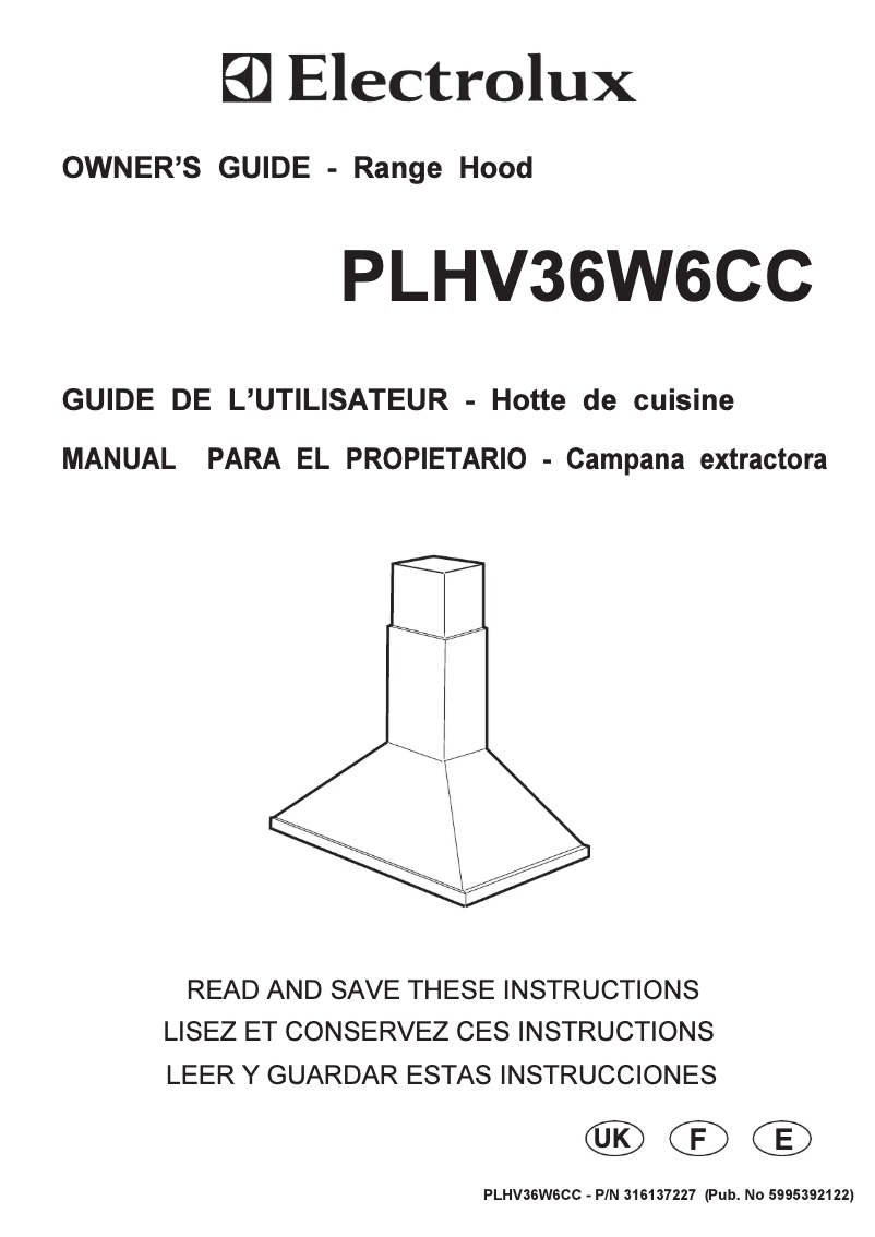 Page n°1 - Manuel utilisateur Frigidaire PLHV36W6CC