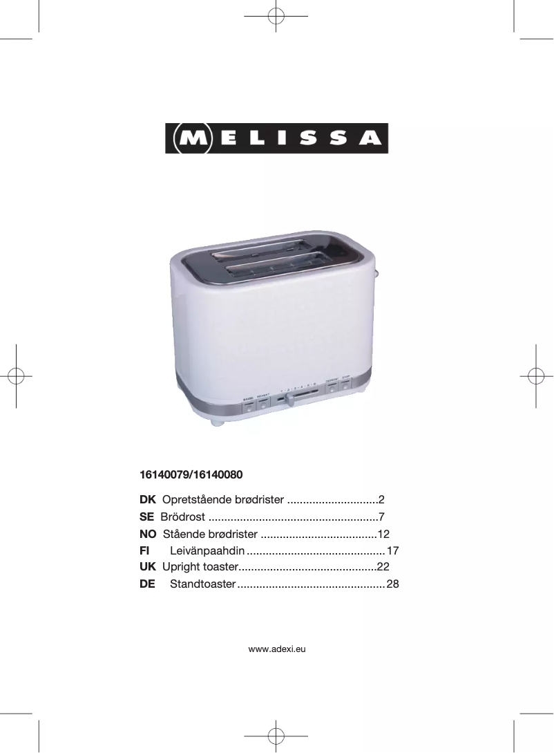 Image de la première page du manuel de l'appareil 16140079