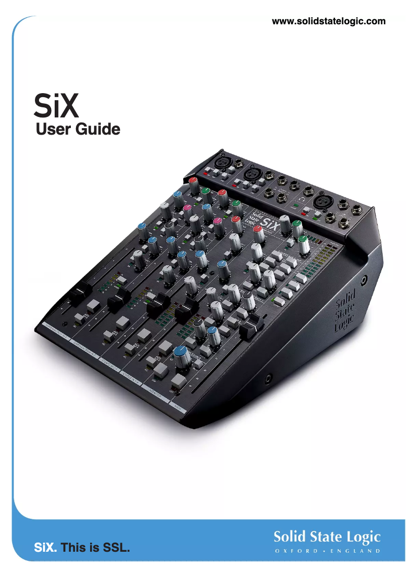 Page n°1 - Manuel utilisateur Solid State Logic SiX