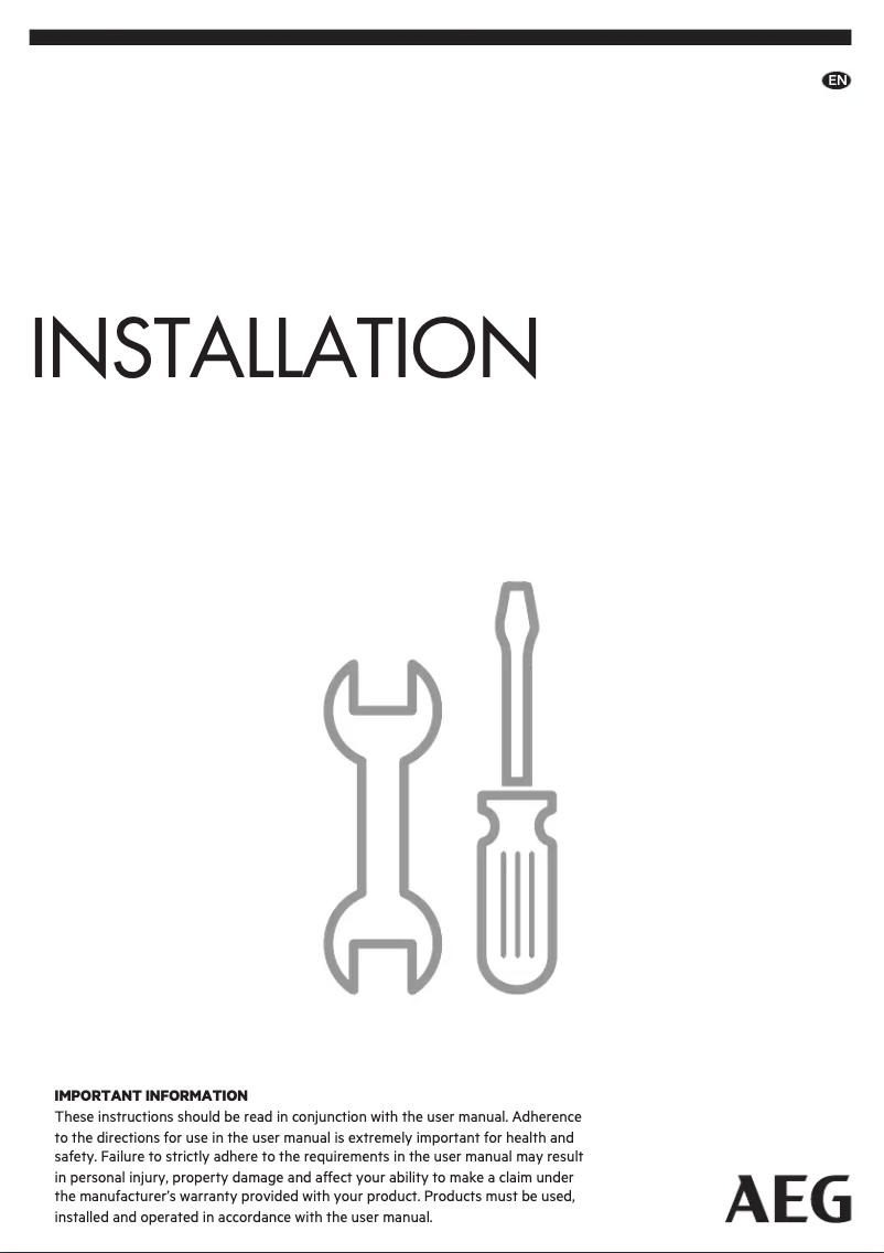 Página 1 del manual Guía de instalación AEG BSK882320M