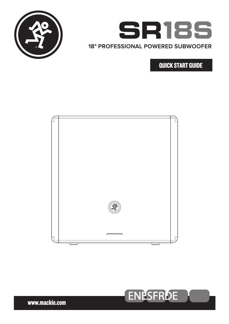 Page 1 de la notice Guide de démarrage rapide Mackie SR18S