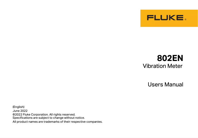 Image de la première page du manuel de l'appareil 802EN