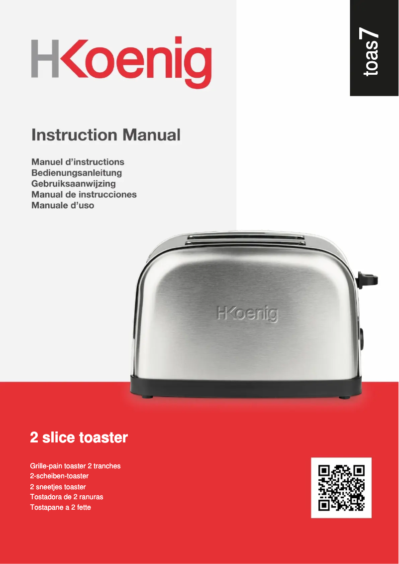 Page 1 de la notice Manuel utilisateur H.Koenig TOAS7
