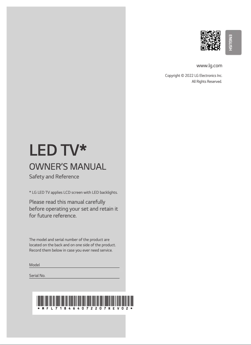 Page 1 de la notice Manuel utilisateur LG 86UQ90006LD