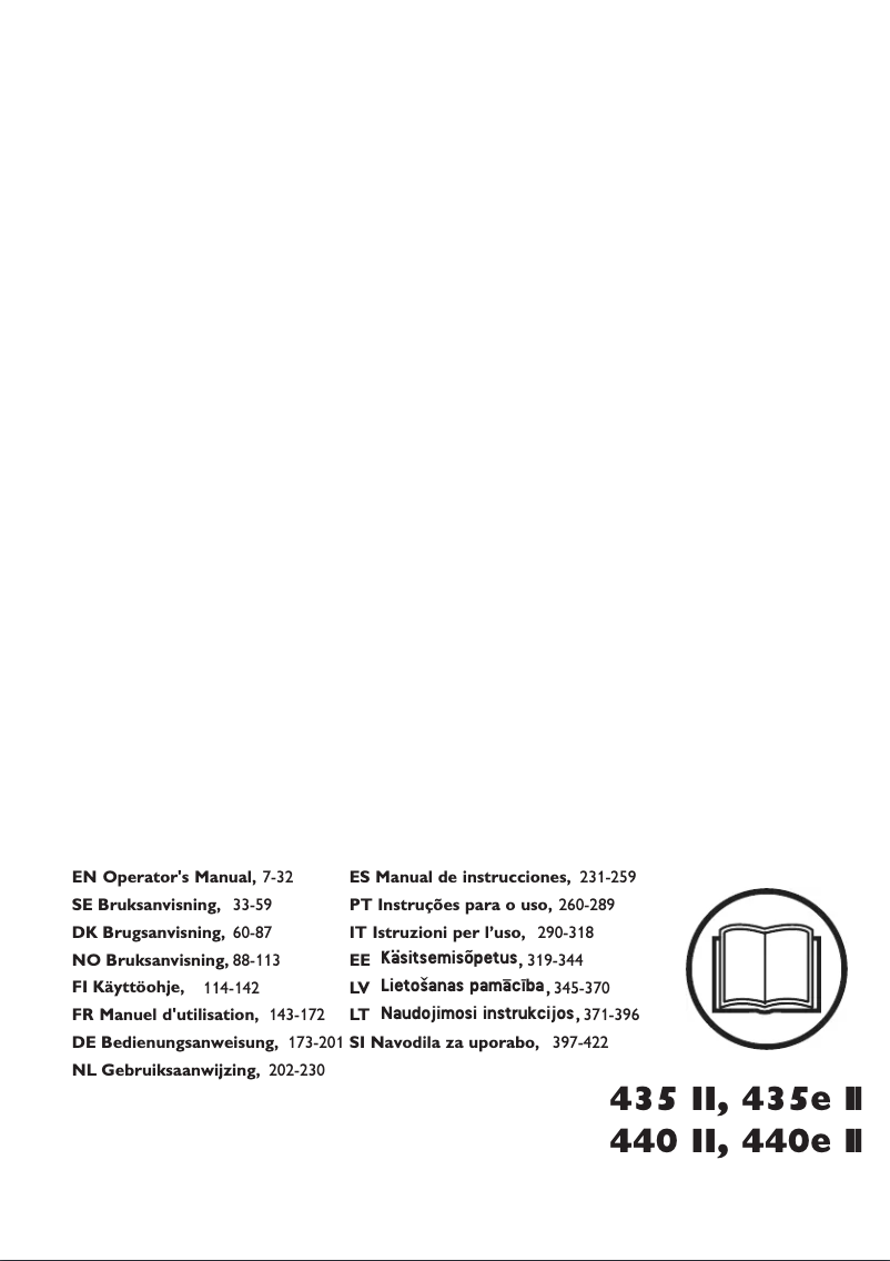 Page n°1 - Manuel utilisateur Husqvarna 440e II