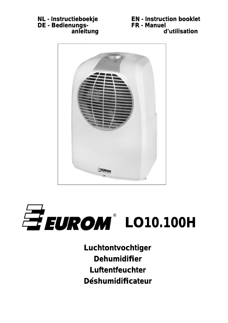 Page 1 de la notice Manuel utilisateur Eurom LO 10.100H