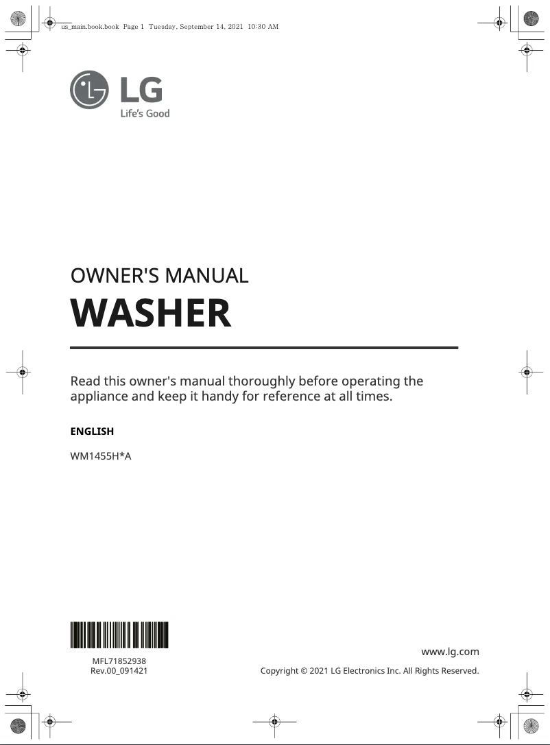 Página 1 del manual Manual de usuario LG WM1455HPA