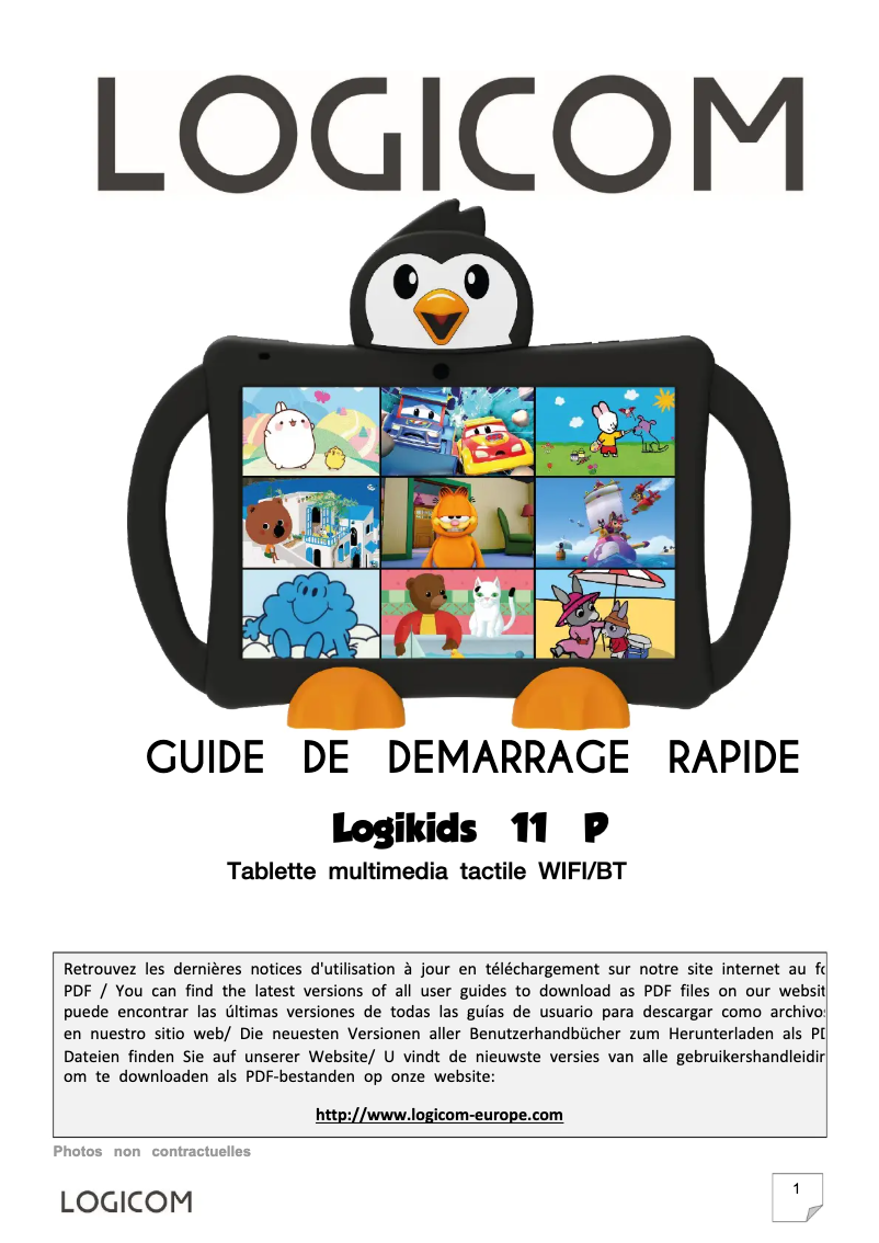 Page 1 de la notice Manuel utilisateur Logicom LOGIKIDS 11 P